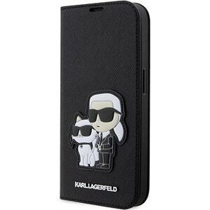 Karl Lagerfeld PU Saffiano Karl and Choupette NFT Book Pouzdro na iPhone 13 Pro Max Black