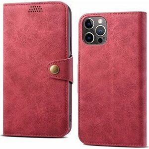 Lenuo Leather flipové puzdro pre iPhone 14 Pro Max, červené