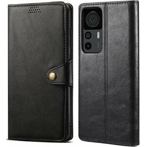 Lenuo Leather flipové puzdro na Xiaomi 12T/12T Pro, čierne