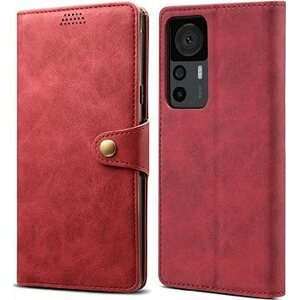 Lenuo Leather flipové puzdro na Xiaomi 12T/12T Pro, červené