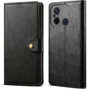 Lenuo Leather flipové puzdro na Xiaomi Redmi 12C, čierne