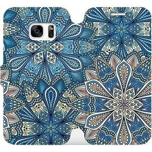 Flipové puzdro na mobil Samsung Galaxy S7 – V108P Modré mandala kvety