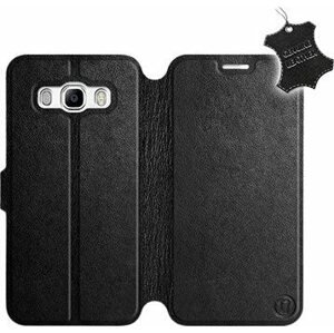 Flip puzdro na mobil Samsung Galaxy J5 2016 – Čierne – kožené – Black Leather