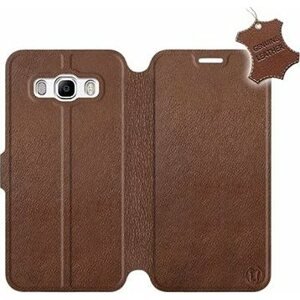 Flip pouzdro na mobil Samsung Galaxy J5 2016 - Hnědé - kožené - Brown Leather