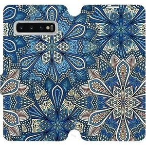 Flipové puzdro na mobil Samsung Galaxy S10 – V108P Modré mandala kvety