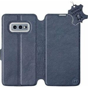 Flip puzdro na mobil Samsung Galaxy S10e – Modré – kožené – Blue Leather