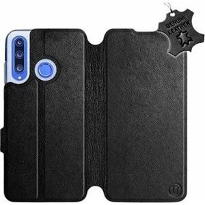 Flip puzdro na mobil Honor 20 Lite – Čierne – kožené – Black Leather