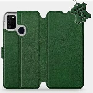 Flip puzdro na mobil Samsung Galaxy M21 – Zelené – kožené – Green Leather