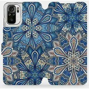 Flipové puzdro na mobil Xiaomi Redmi Note 10S – V108P Modré mandala kvety