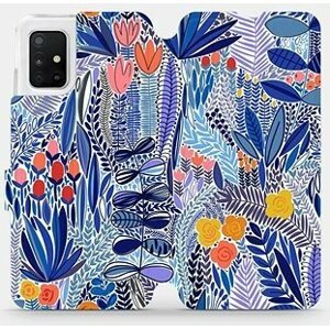 Flip puzdro na mobil Samsung Galaxy A51 – MP03P Modrá kvetena