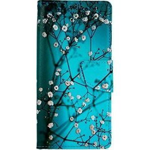 TopQ Xiaomi Redmi Note 9 knižkový Modrý s kvetmi 50603