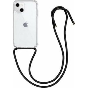 TopQ iPhone 13 mini silikón s čiernou šnúrkou priehľadný 67293