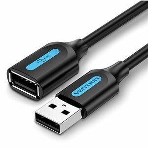 Vention USB 2.0 Male to USB Female Extension Cable 1m Black PVC Type