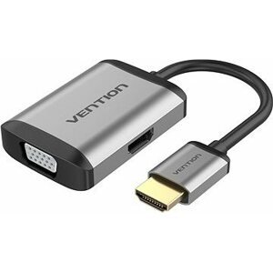 Vention HDMI to HDMI + VGA Converter 0,15 m Gray Metal Type