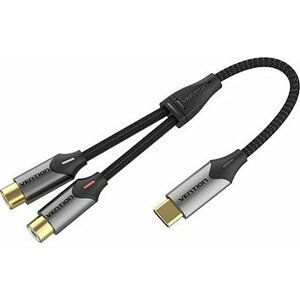 Vention USB-C Male to 2-Female RCA Cable 1,5 m Gray Aluminum Alloy Type