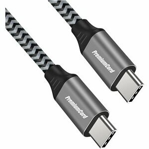 PremiumCord Kábel USB-C M/M, 100 W 20 V/5 A 480 Mbps bavlnené opletenie 1 m