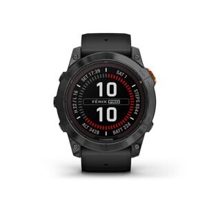 Garmin fenix 7X Pro Solar, Slate Gray Stainless Steel, Black Band