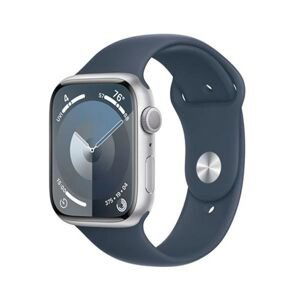 Apple Watch Series 9 GPS 45mm strieborná , hliníkové puzdro so športovým remienkom burková modrá - SM MR9D3QCA