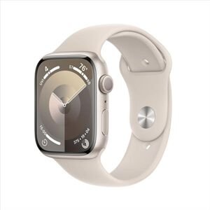 Apple Watch Series 9 GPS 45mm Starlight Aluminium Case with Starlight Sport Band - ML MR973QCA