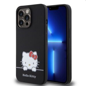 Zadný kryt Hello Kitty Liquid Silicone Daydreaming Logo pre Apple iPhone 13 Pro, čierne 57983116912