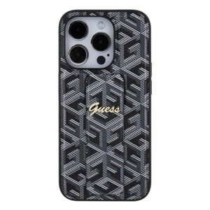 Guess PU Grip Stand G Cube Zadný Kryt pre iPhone 15 Pro, black 57983117148