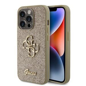 Guess PU Fixed Glitter 4G Metal Logo Zadný Kryt pre iPhone 15 Pro, gold 57983116648