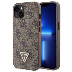 Guess PU 4G Strass Triangle Metal Logo Zadný Kryt pre iPhone 15, brown 57983116618