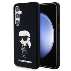 Zadný kryt Karl Lagerfeld Liquid Silicone Ikonik NFT pre Samsung Galaxy S24 Plus, čierny 57983119539