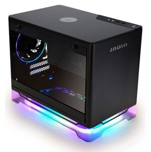 InWin A1 Plus black, PSU 650W GOLD included, Mini ITX, TG, ARGB Fans, Qi 10W Charging IW-A1PLUS-BLACK