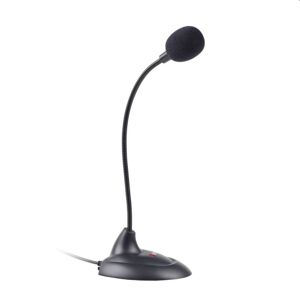 Stolný mikrofón C-TECH MIC-04E, 3,5" stereo jack, 1,8m MIC-04E
