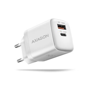 AXAGON ACU-PQ30W Sil nabíjačka 30W, 2x port (USB-A + USB-C), PD3.0PPSQC4+AFCApple, biela ACU-PQ30W