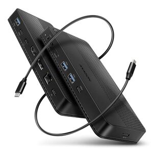 AXAGON HMC-U4, USB4 40Gbps dock, 3x USB-A, 2x USB-C, HDMI a DP 8K30Hz, RJ-45, SDmSD, audio, PD 100W, kábel USB-C 80cm HMC-U4