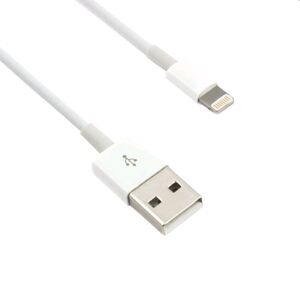 Kábel C-TECH USB 2.0 Lightning (IP5 a vyšší) nabíjací a synchronizačný kábel, 1m, biely CB-APL-10W