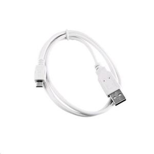 Kábel C-TECH USB 2.0 AMMicro, 1m, biely CB-USB2M-10W