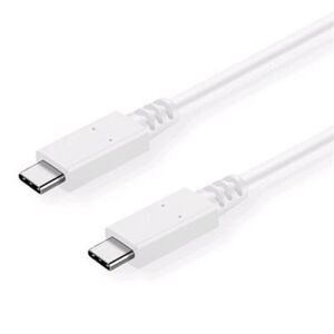 Kábel C-TECH USB 3.2, Type-C (CMCM), PD 100W, 20Gbps, 2m, biely CB-USB32-20W