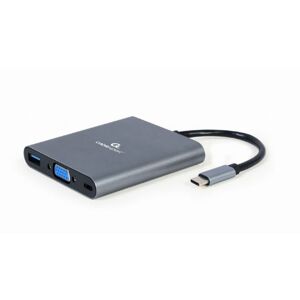 Kábel CABLEXPERT USB-C 6-in-1 multi-port adaptér (Hub3.1 + HDMI + VGA + PD + čtečka kariet + stereo audio) A-CM-COMBO6-01