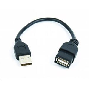 Kábel GEMBIRD USB A-A 15cm 2.0 predlžovací HQ Black, pozlátené kontakty CCP-USB2-AMAF-0.15M
