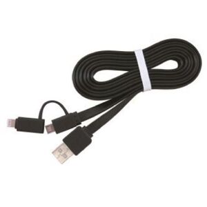 Kábel CABLEXPERT USB COMBO, MicroUSB + Lightning, 1m, čierny CC-USB2-AMLM2-1M