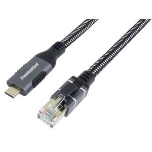 PremiumCord Ethernetový kábel USB-C -> LAN RJ45 101001000 Mb 2m ku31net2