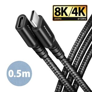 AXAGON BUCM32-CF05AB predlžovací kábel USB-C (M)  USB-C (F), 0.5m, USB 20Gbps, PD 240W 5A, 8K HD, ALU, oplet, čierny BUCM32-CF05AB