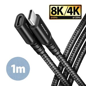 AXAGON BUCM32-CF10AB predlžovací kábel USB-C (M)  USB-C (F), 1m, USB 20Gbps, PD 240W 5A, 8K HD, ALU, oplet, čierny BUCM32-CF10AB