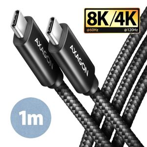 AXAGON BUCM432-CM10AB, NewGEN+ kábel USB-C  USB-C, 1m, USB4 Gen 3×2, PD 100W 5A, 8K HD, ALU, opletenie, čierny BUCM432-CM10AB