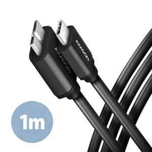 AXAGON BUMM3-CM10AB, SPEED kábel Micro-B USB  USB-C, 1 m, USB 3.2 Gen 1, 3A, ALU, tpe, čierny BUMM3-CM10AB