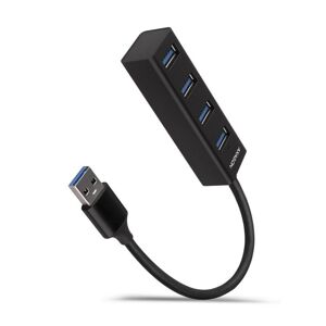 AXAGON HUE-M1A, 4x USB 3.2 Gen 1 MINI hub, kovový, kábel USB-A 20cm HUE-M1A