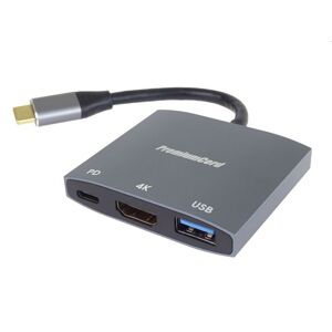 PremiumCord adaptér USB-C na HDMI, USB3.2, PD, rozlíšenie 4K a FULL HD 1080p ku31hdmi15