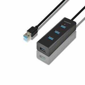 AXAGON HUE-S2BL 4x USB 3.0 hub s podporou rýchlonabíjania HUE-S2BL