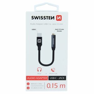 Audio adaptér Swissten USB-CJack (samica) 0.15m, čierny 73501301