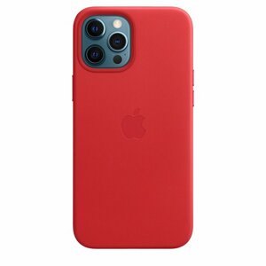 Apple iPhone 12 Pro Max Leather Case with MagSafe, (PRODUCT) red MHKJ3ZMA