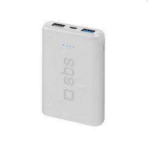 SBS záložný zdroj PowerBank Pocket 5000 mAh, 2xUSB 2.1A, biela TEBB5000POCW