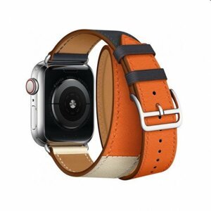 Remienok z teľacej kože (dlhý) COTEetCI pre Apple Watch 424445mm,modrooranžový WH5261-44-ICO